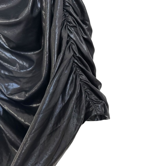 Oh Polly Womens Strapless Ruched Bandeau Mini Dress Size US 4 Black Party NWT - Picture 6 of 11